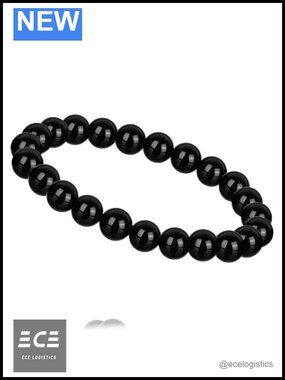 Handmade Obsidian Crystal Beaded Stretch Bracelet 8mm